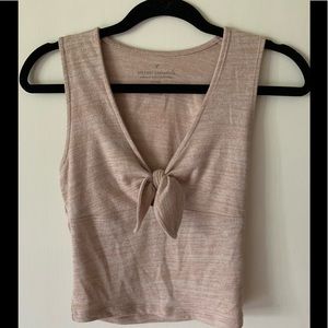 Tie front sleeveless blouse